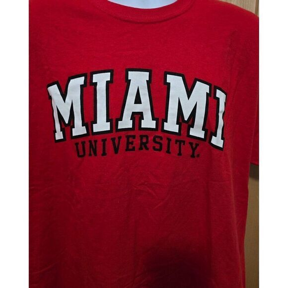 Miami University Red T-Shirt X-Large MV Sport Cotton Crewneck - Picture 1 of 5